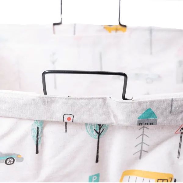 Корзина для белья текстильная на металлический подставке 36 на 30 на 55 Yiwu HP-41-3 фото