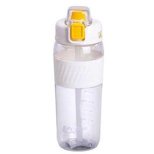 Бутылка для воды Sports с трубочкой 600 мл Белый Yiwu HP-14-42W фото