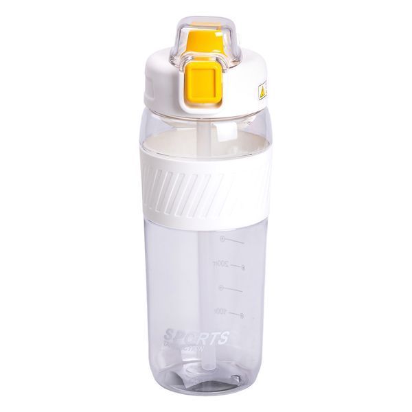 Бутылка для воды Sports с трубочкой 600 мл Белый Yiwu HP-14-42W фото