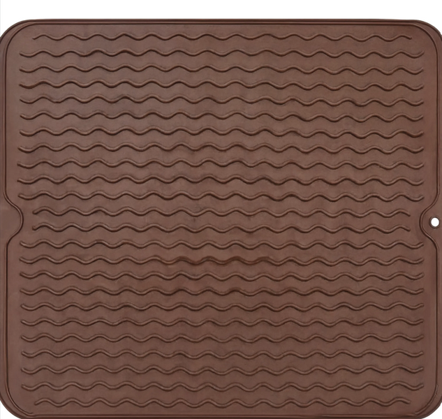 Кухонний силіконовий килимок для сушки посуду 40 на 30 см Коричневий Yiwu HP-42-9BR фото