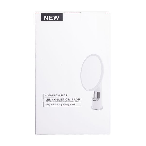 Косметическое зеркало круглое с LED-подсветкой 18.5 на 10 на 29 см Белый Yiwu HP-10-1AW фото