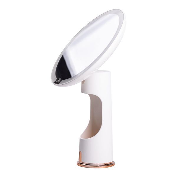 Косметическое зеркало круглое с LED-подсветкой 18.5 на 10 на 29 см Белый Yiwu HP-10-1AW фото