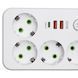 Мережевий фільтр-подовжувач 4 розетки і 2 USB A1 Type-C на 5 метрів Білий Yiwu HP-5-47 фото 3