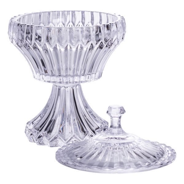 Конфетница на ножке с крышкой 17 на 27 см круглая Yiwu HP-19-149RB фото