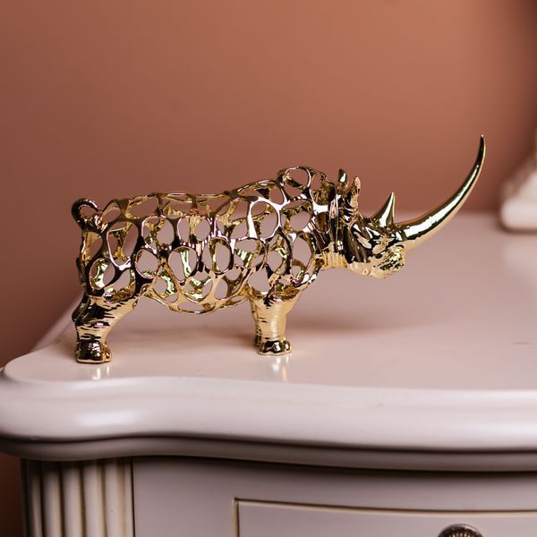 Статуэтка Rhinoceros металлическая Золотистый Yiwu HP-7-22 фото